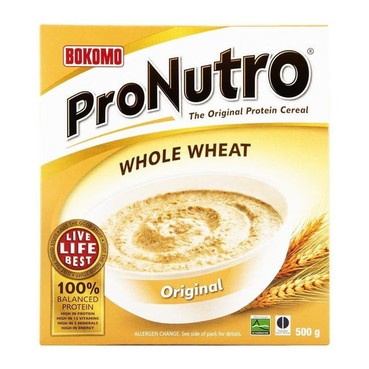 Bokomo Pronutro Whole Wheat Original Cereal 500g - 12 Pack